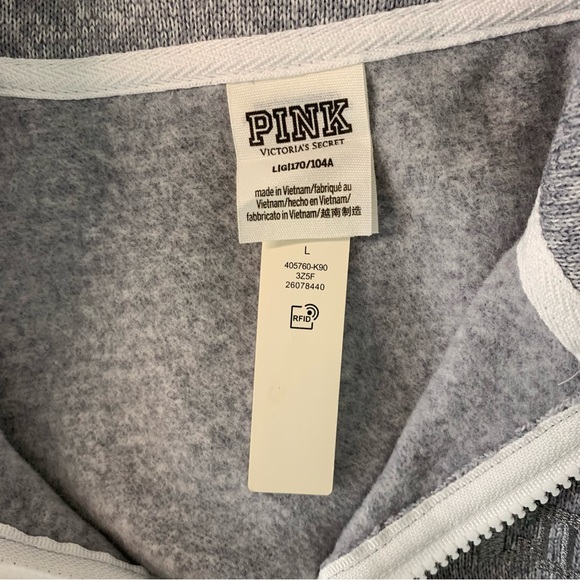 PINK Victoria’s Secret Quarter Zip Sweatshirt Large NWT - Picture 3 of 6